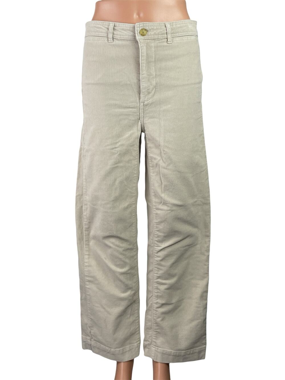 Everlane The Corduroy Women's Cream High Waisted Baggy Wide Leg Pants Size 2